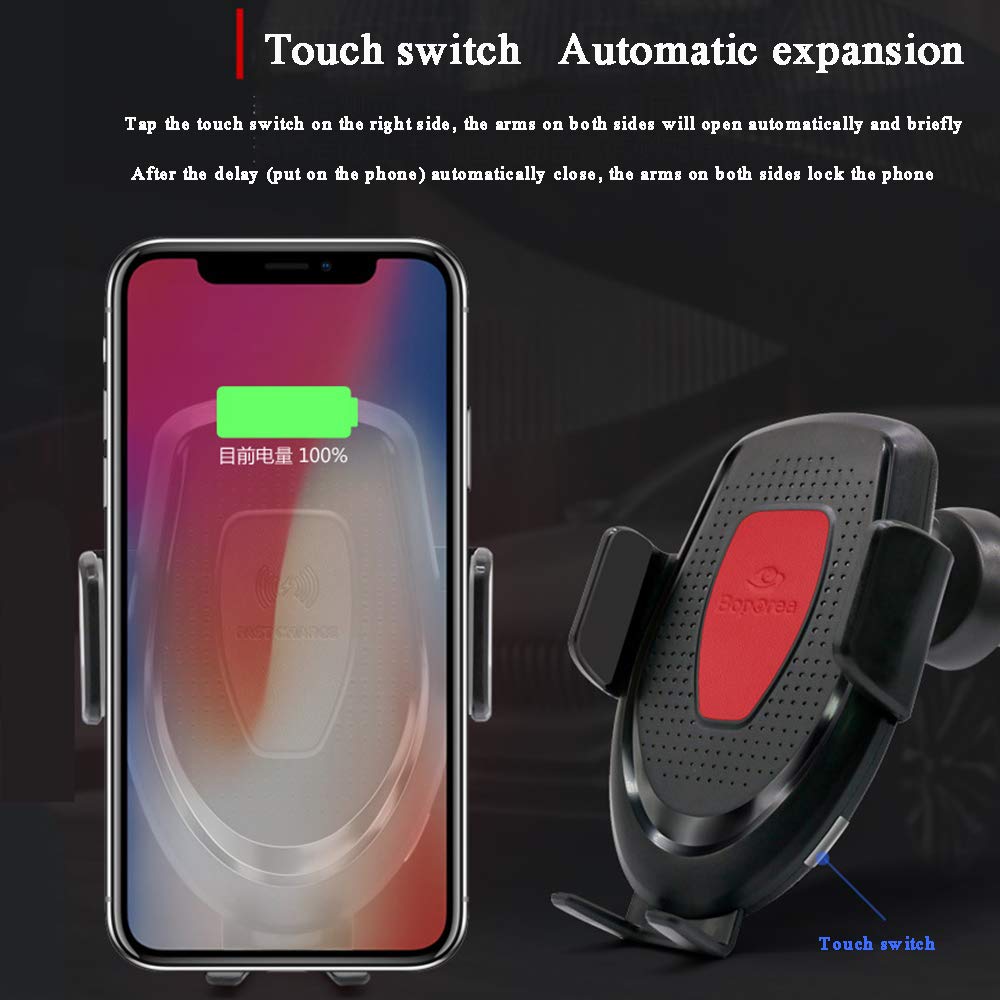 Caricatore Wireless Auto 7.5W per iPhone XR/XS/XS Max/X/8/8 Plus, 10W per Galaxy Note 9/S9/S8/Note 8, 5W per e Tutti i Dispositivi Qi-Enabled Automatico Induzione, Pink