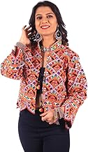 Ethnic Jacket for Women Cotton Waist Coat Stylist Navratri Garba Hand Embroidery Kutchi Work Koti/Jacket/Waist Coat (Free Size 44")
