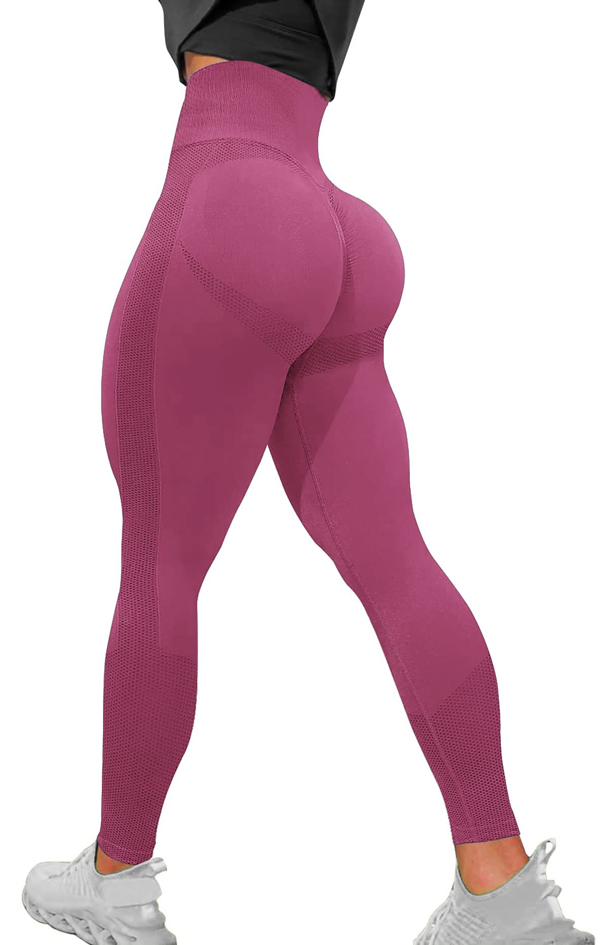Vozobi Tiktok Trending Leggings Women's High Waist Smile Contour Booty Leggings Scrunch Butt Lift Workout Seamless Yoga Pants — view 48