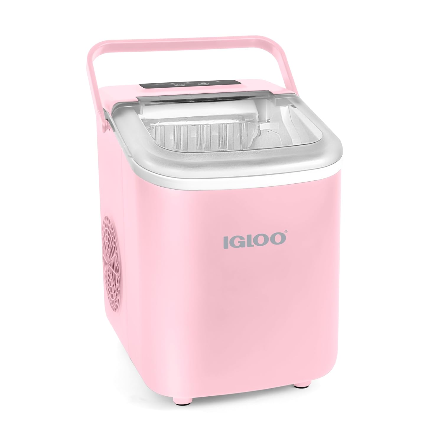 Igloo 26-Pound Automatic Self-Cleaning Portable Countertop Ice Maker Machine with Handle, Pink Pink 26 Lb Handle