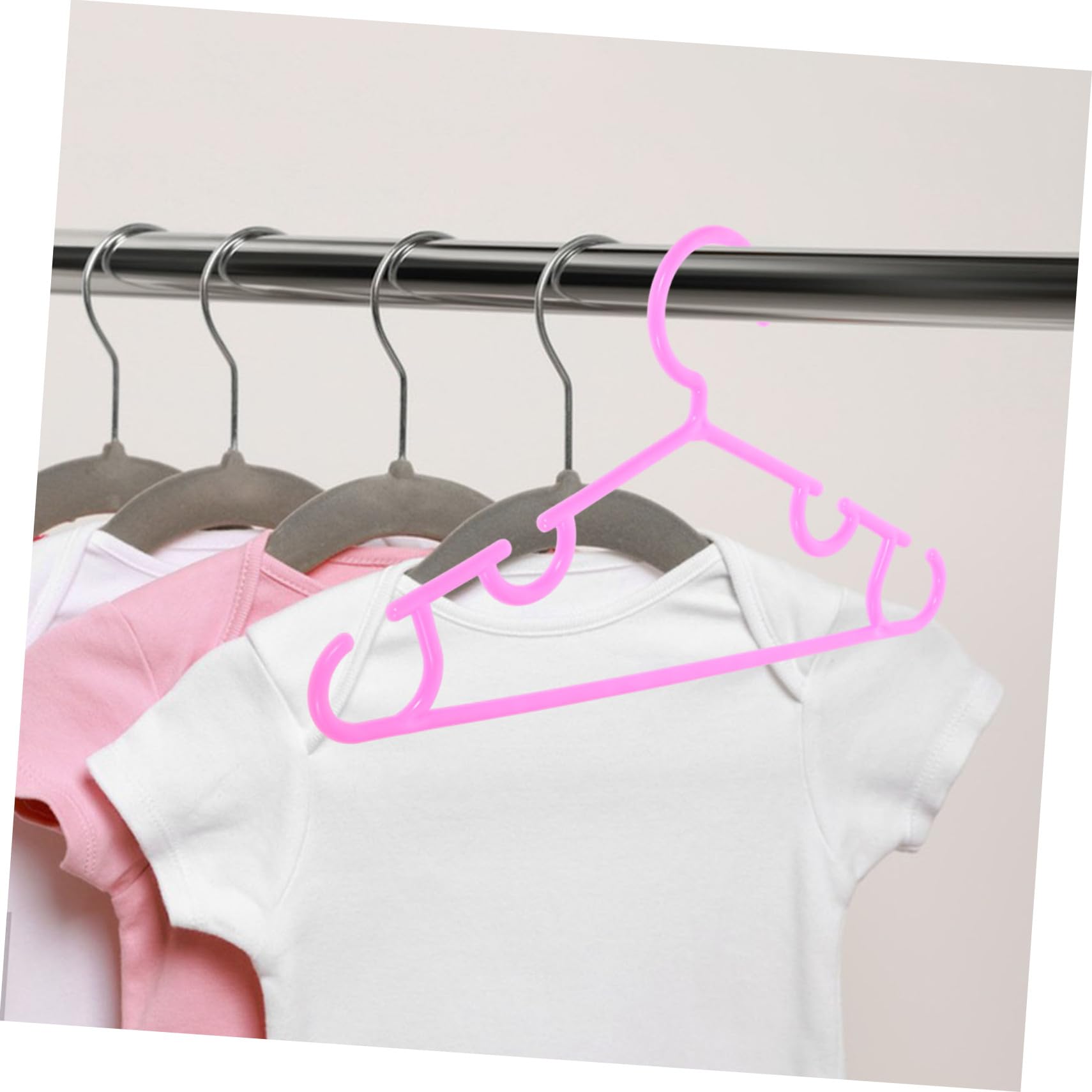 HEALLILY Cute and Versatile Anti-Slip Clothes Hanger for Boys and Girls and Adults Plastic 10 Pack