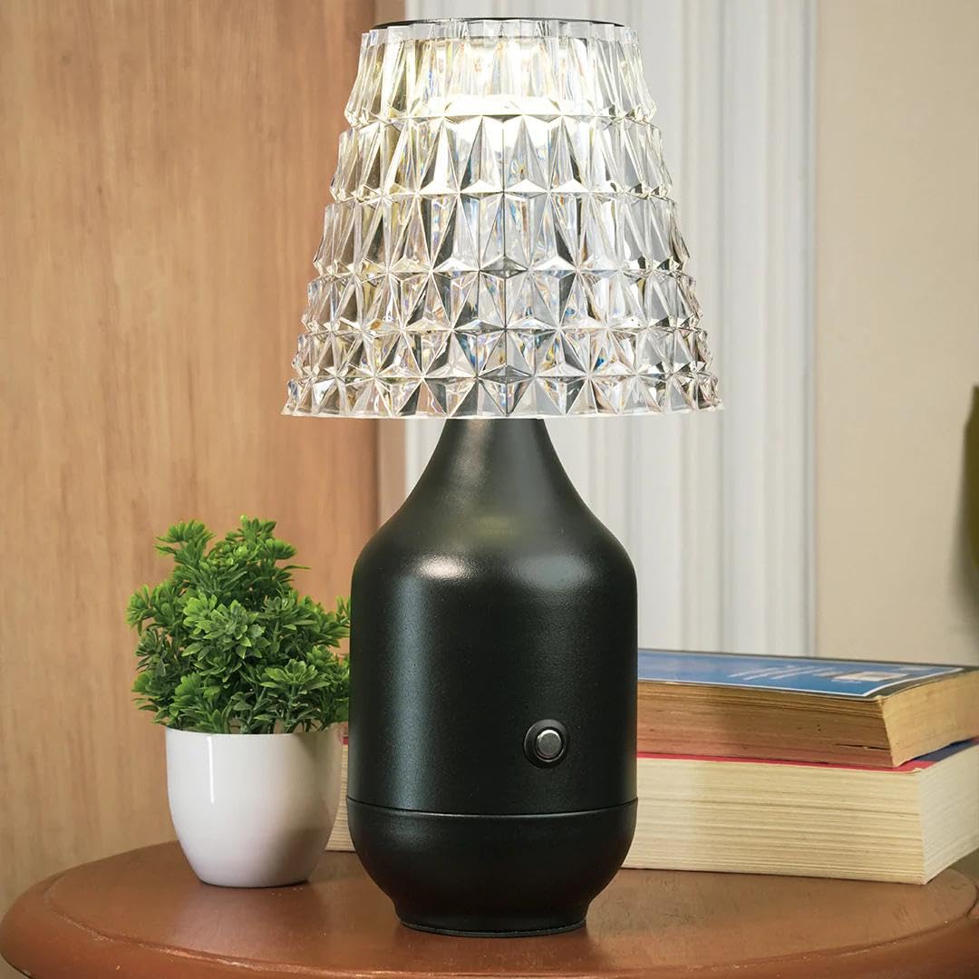 Chronos Valentina Cordless LED Table Lamp (Black) - USB Rechargeable Portable Touch Control Dimmable 3 Light Color Tunable Table Lamp for Hotel, Cafe, Restaurant or Home for Bedside, Center or Dining-image-20