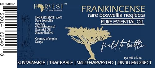 Miniatura 6 de Aceite esencial de incienso para la piel  Rara Boswellia Neglecta, Revive, Aliviador, Aceite de incienso para cara, trazable de campo a botella,
