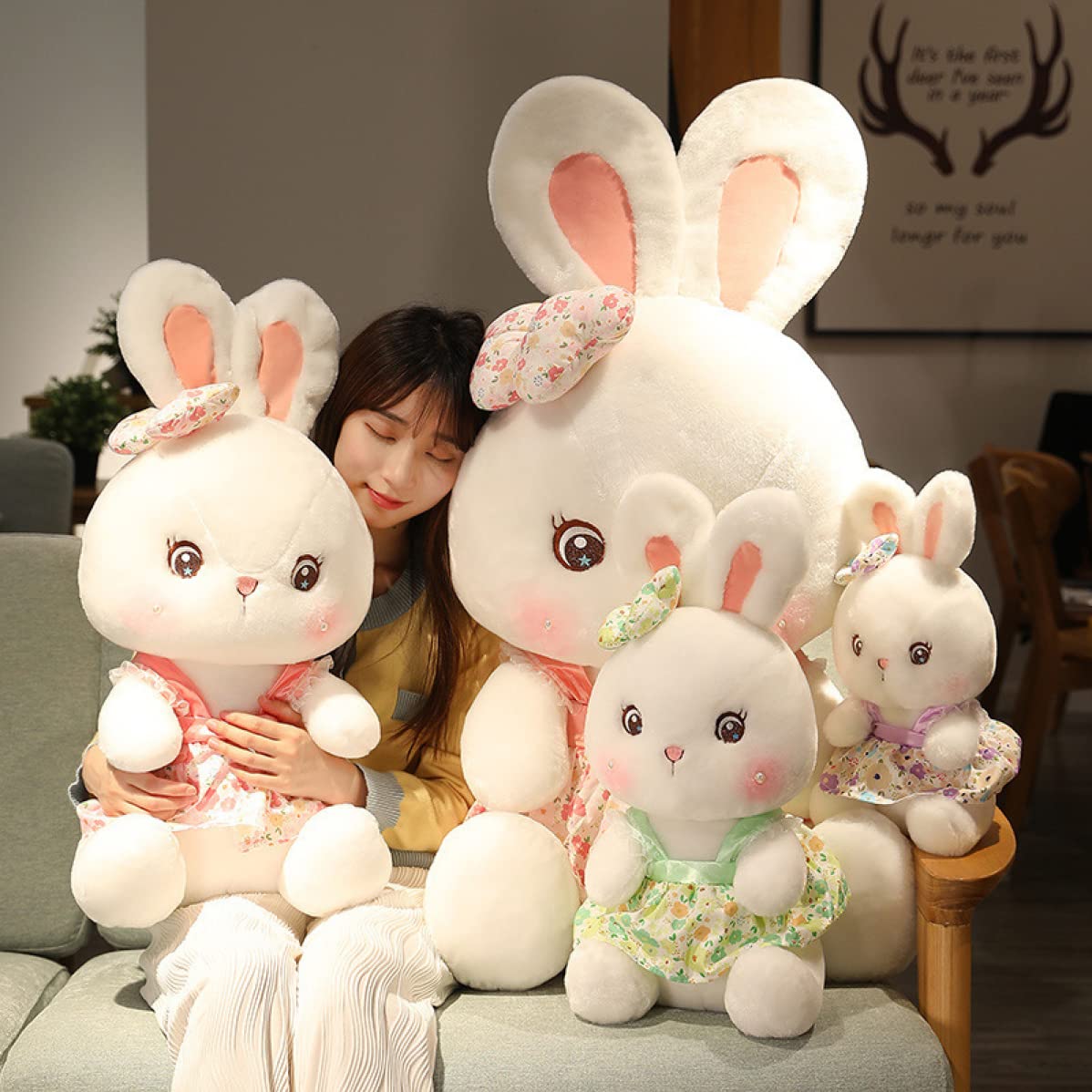 ぬいぐるみ 抱き枕 ウサギ LSDZW 癒し うさぎ人形 兎 うさぎ 贈り物 大きいサイズ 可愛い兎 妊婦 ウサギぬいぐるみ ピンク パーツ