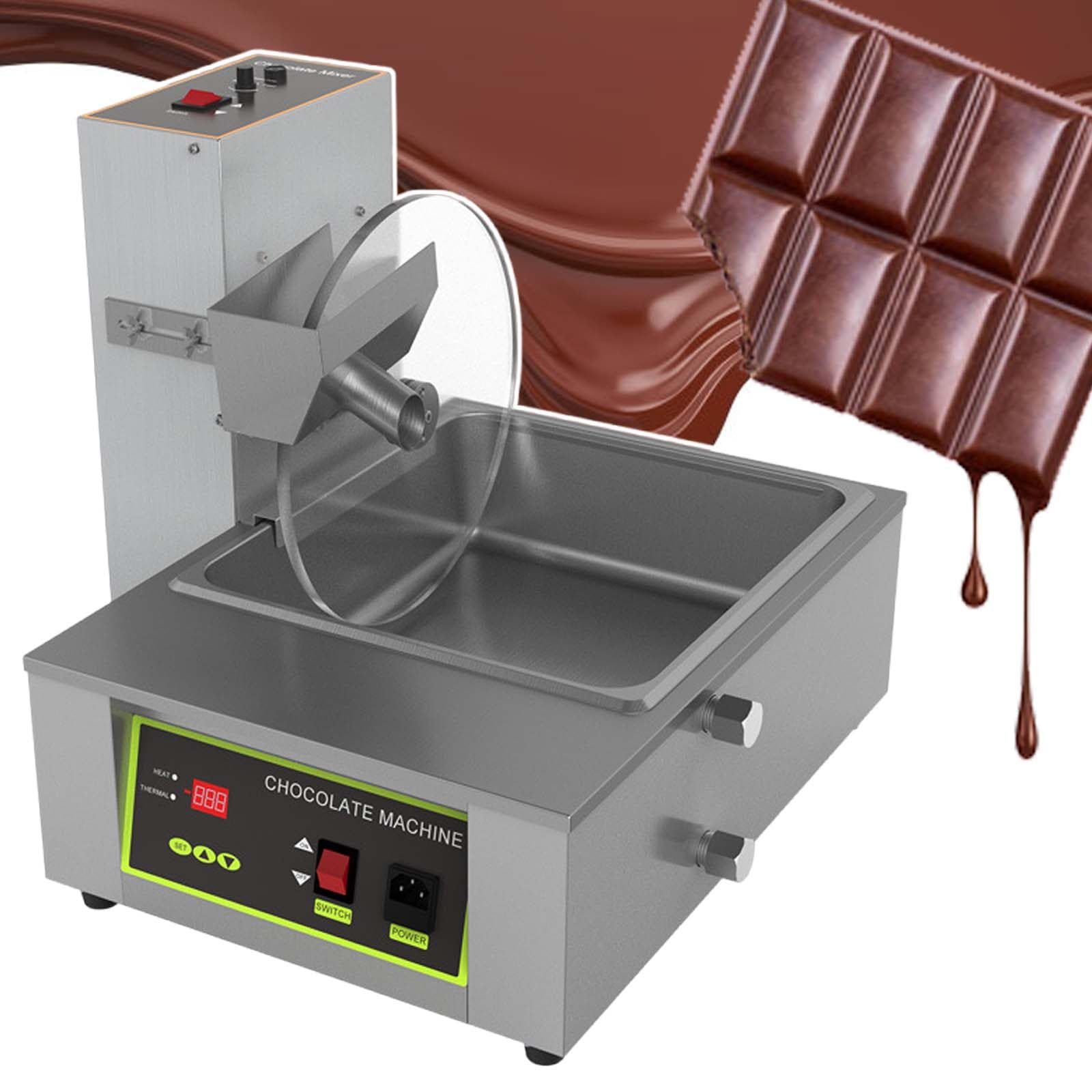 Kit Personalizzato per La Fusione E La Miscelazione del Cioccolato, capacità Fino A 8 kg, con Scarico E Porta di Scarico, Diametro del Piatto Girevole 28,5 Cm, Temperatura Uniforme