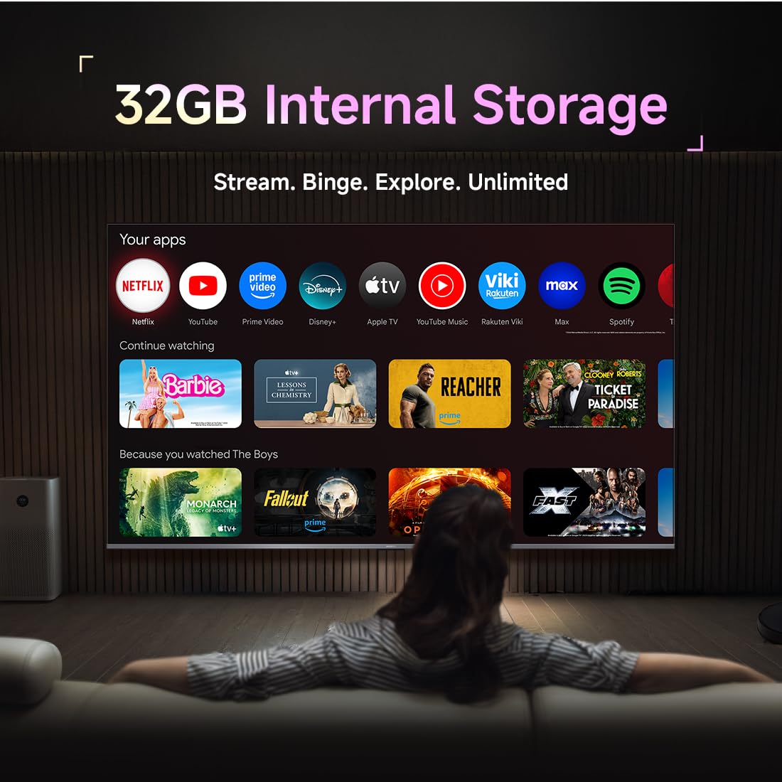 Xiaomi (189 cm) 75 inch Smartchoice X Pro 4K QLED | Dolby Vision & HDR10+| 34W Boom Box Speakers| 120Hz Game Booster| Gemini AI| TV | L75MB-APIN — Amazon image 16