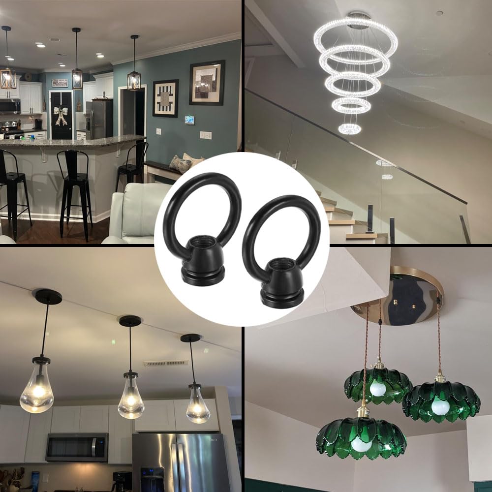 4 Stück Ringmutter, M10 Augenmutter Ösenmutter Ringösen Ösenschraube Hardware für Aufhängen, Lampe, Kronleuchter (Schwarz)