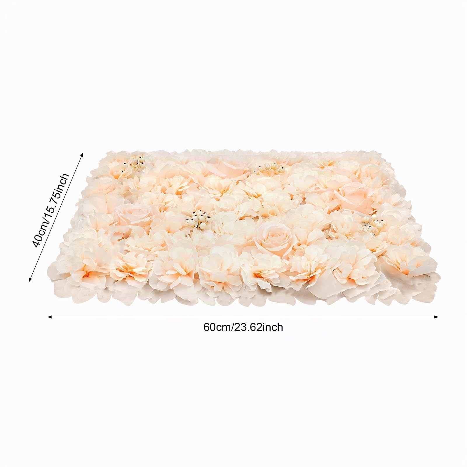 6 Stück Blumenwandpaneel Künstliche Blumenwand Rosenwand Hochzeit Straße Hintergrund Dekor 40x60cm Weiß Blumengestecke Blumenwand