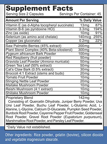 Prostate Support Formula For Men - Saw Palmetto, Plant Sterol, 33 Herbs, Bladder Control Pills To Reduce Frequent Urination & Dht Blocker To Prevent Hair Loss | Prostate Supplement | 90 Capsules #TOP6