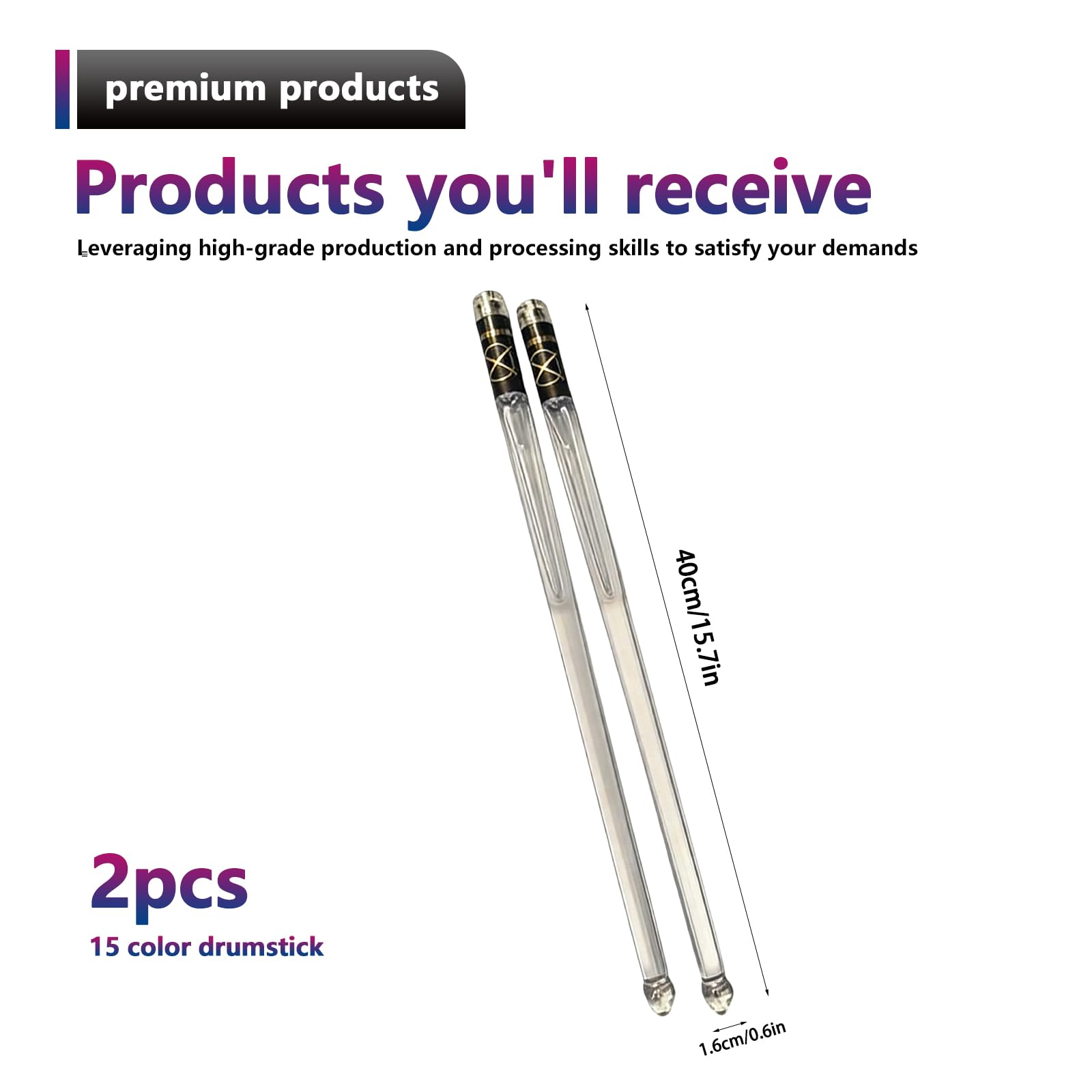 15 Couleurs LED Baguette Lumineuse: 5A Baguettes Lumineuses en Matériau PC-Polymère avec Câble de Charge USB et Pochette en Velours, Baguette Lumineuse Rechargeable pour Fêtes et Événements