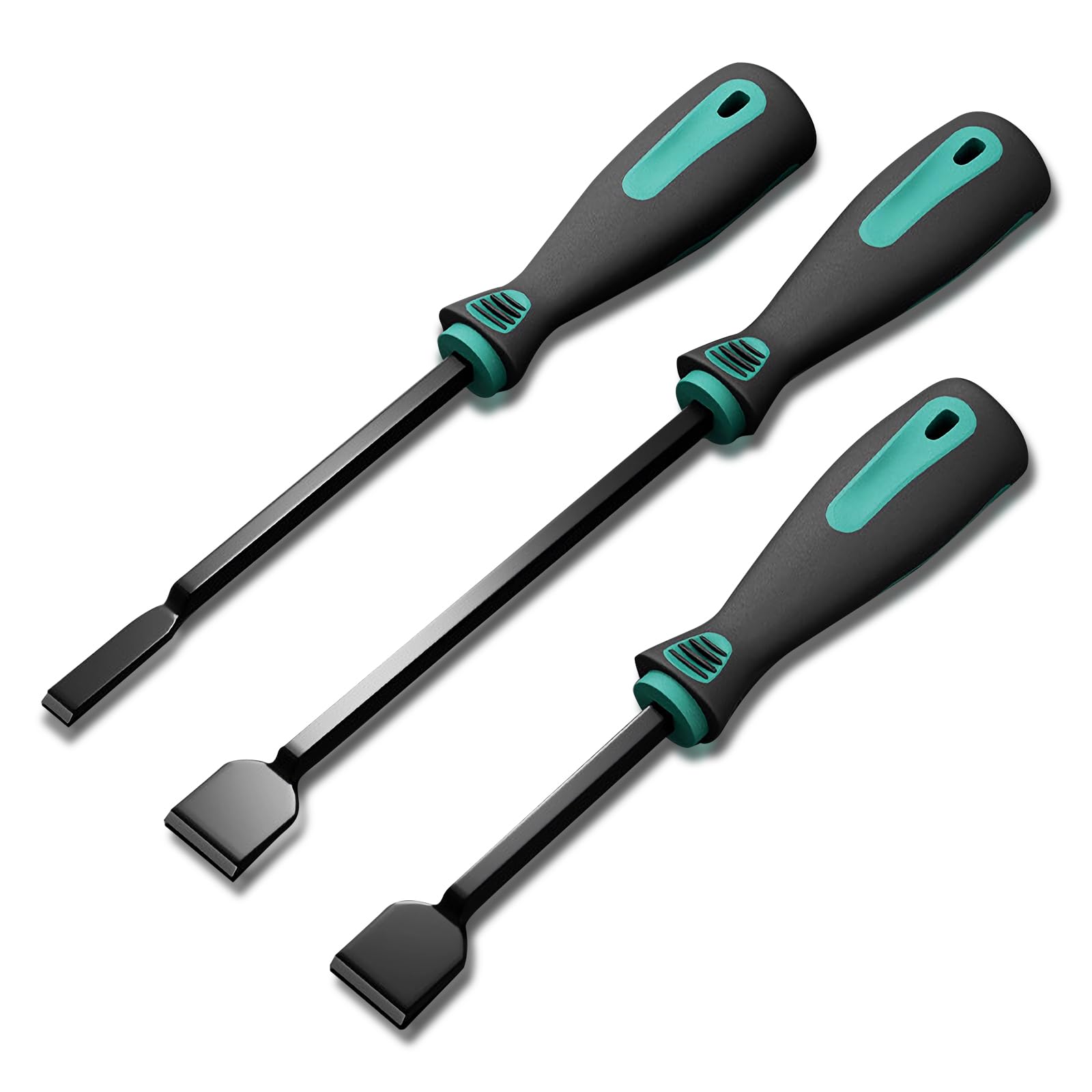 Rtshuk Dark Green Carbide Scraper Set, 3Pcs Automotive Cylinder Cleaning Scrapers Heavy Duty Alloy Paint Scraper Tool Stainless Steel For Removing Paint Glue Grout Varnish