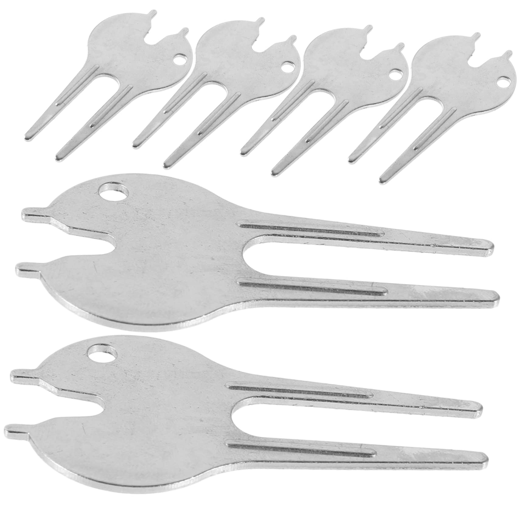 JUMPLAWN 6Pcs Portable Golf Divot Tool with Ball Marker Compact Fairway Repair Fork Essential Golf Accessories for and Lawn Care