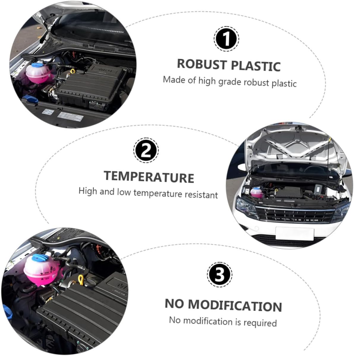 ULTECHNOVO Car Radiator Expansion Recovery Tank Cap Coolant Overflow Reservoir Compatible Golf Ha Direct Replacement Easy Installation