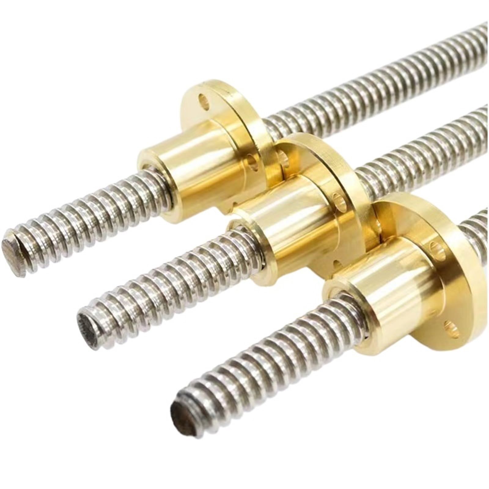 Metal Ball Screw nut T20 Lead Screw Linear Guide Lead 4mm Pitch 4mm Length 100mm to 700mm with Brass Nut CNC 3D Printer(200mm)