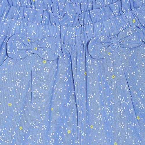 Image of miniklub Girls Blue Printed Regular Fit Regular Shorts