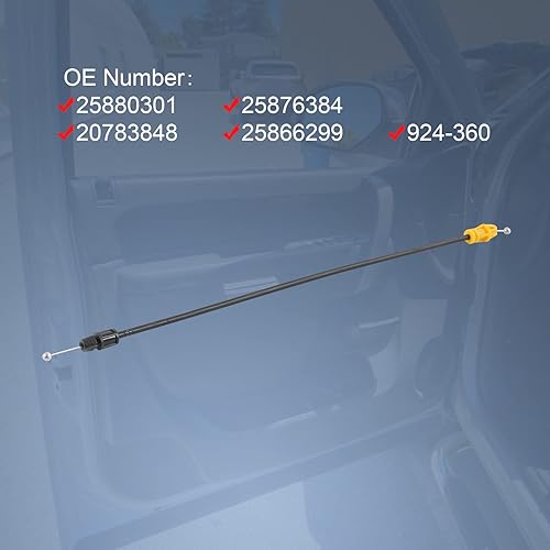 Miniatura 10 de Cable de pestillo de puerta compatible con Chevrolet Tahoe Silverado GMC Yukon Sierra 2007-2013, 25.8 pulgadas para cerradura de puerta eléctrica