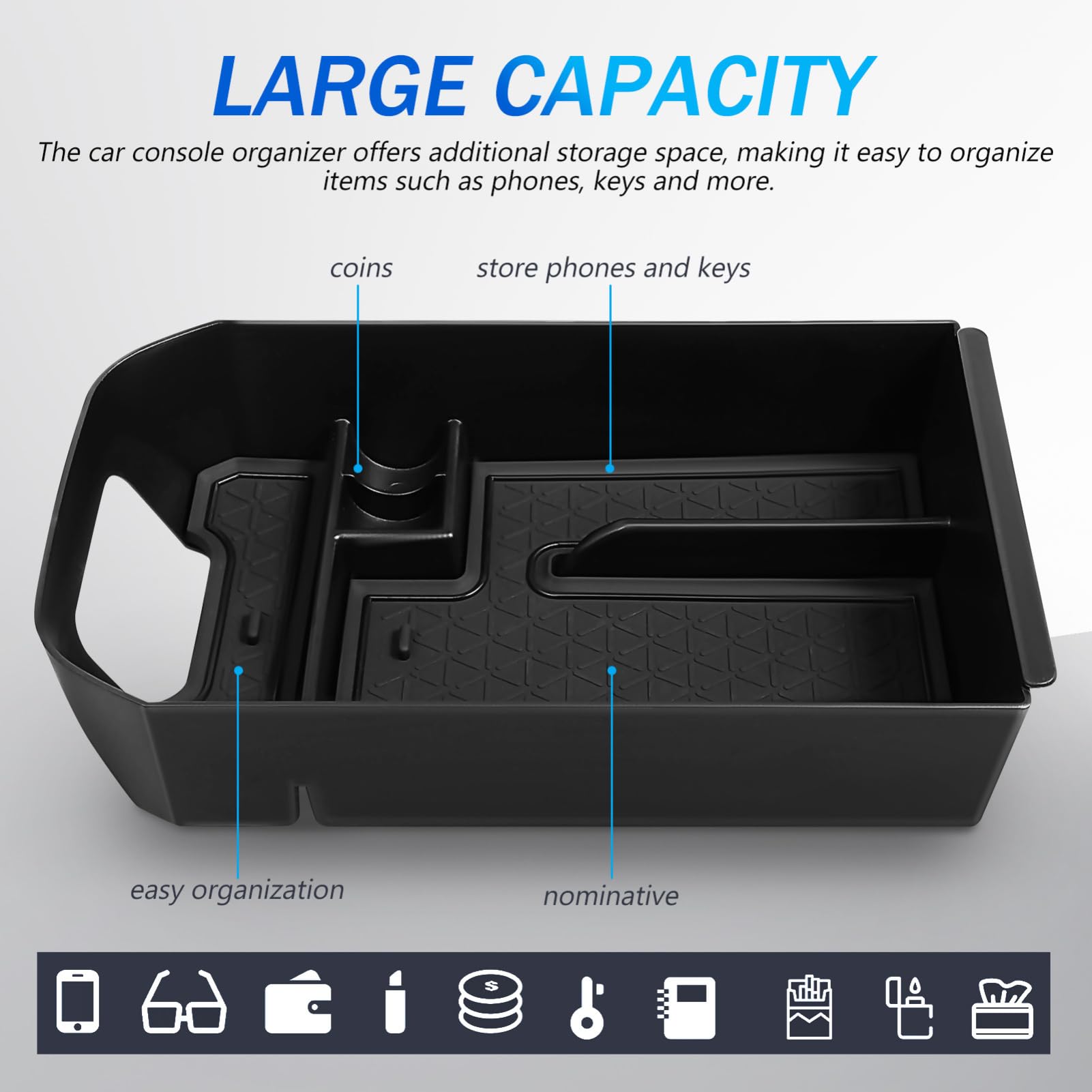 SOLUSTRE Car Console Organizer Storage Box Front Seat Organizer Car Seat Organizer Vehicle Interior Accessory tray car seat accessories