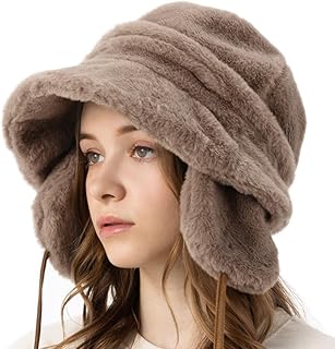 [Ｌｏｏ＆ｃ] [ルーアンドシー] 帽子 レディース 2way 耳付き フェイクファー エイミーキャスケット 大きいサイズ ハット 小顔 つば長 つば広 キャスケット 紫外線カット uvカット 遮光100% サイズ調整可能 防寒 秋冬
