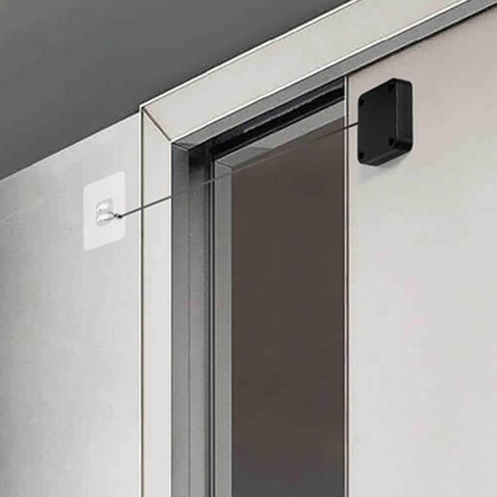 Chiudiporta Automatico, Chiudiporta, Resistenza Alla Trazione 1200 N, Tampone Chiuso, con Coulisse, Facile da Installare (Lunghezza Linea 1, 2 m, Diametro 1, 2 mm)