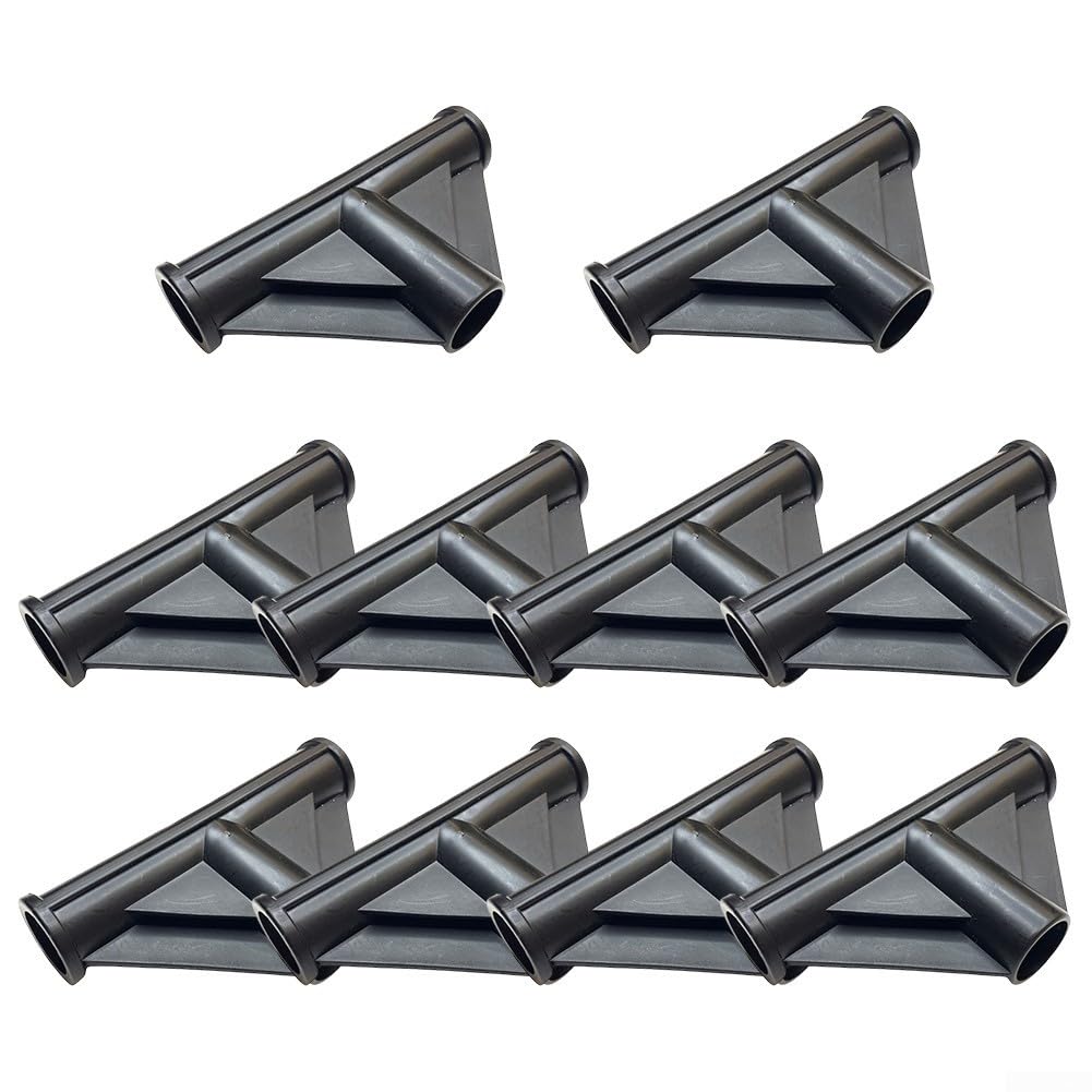Hochfeste Zeltstangen-T-Verbindung, Haustierbett-Stange, feste Gelenke, breite Anwendung, Kunststoffmaterial, schwarze Farbe, 10 Stück, 19 mm Innendurchmesser Baumarkt