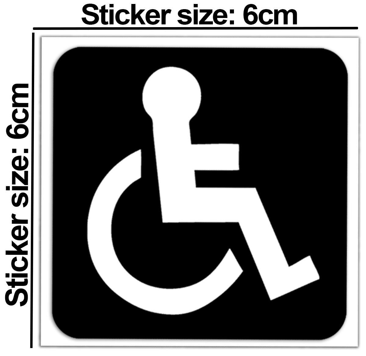 2 x Vinyl Self-Adhesive Decal Stickers Disabled Driver Mobility Black Parking Wheelchair Sign Badge Laptop Phone Car Window Auto B 3