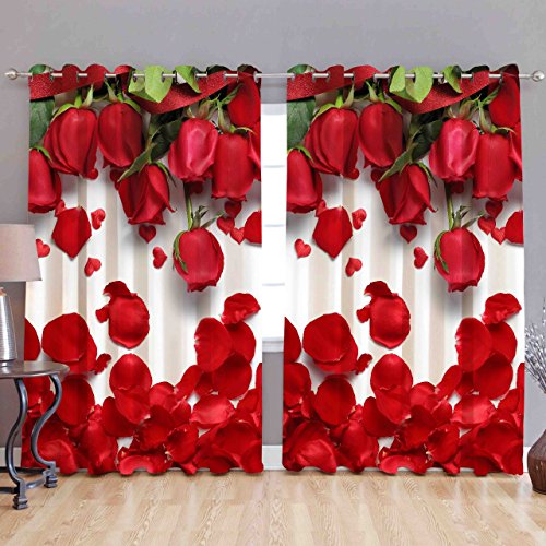 Reyansh Decor 9 FT (272 cm) 3D Digital Floral Printed Room Darkening Eyelet Long Door Curtain, Multicolor Pack of 2