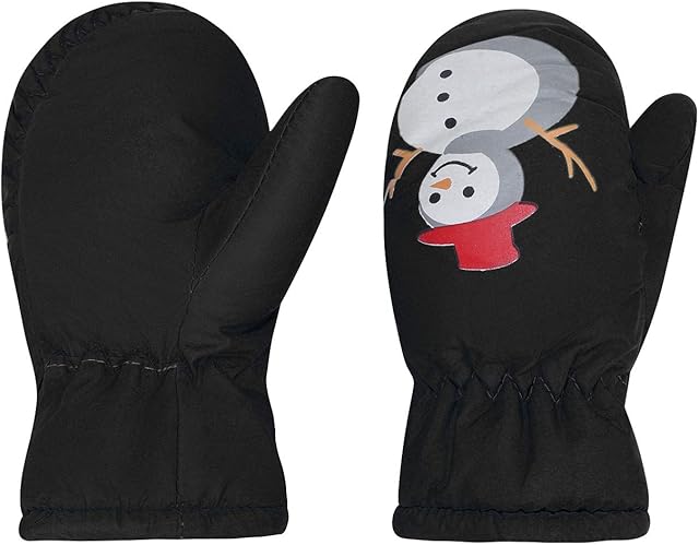 ITODA Kids Toddler Ski Gloves Waterproof Winter Warm Mittens Snow Ski Gloves Cute Cartoon Thermal Gloves Girls Boys Gloves Outdoor Hiking Cycling Skating Skiing Gloves for Kids 1-4 Years