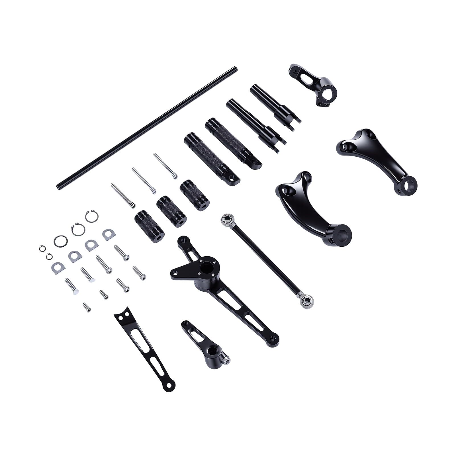 Aramox Przednie Stopnie Nożne, Zestaw 36-częściowy, CNC Aluminum (BLACK)