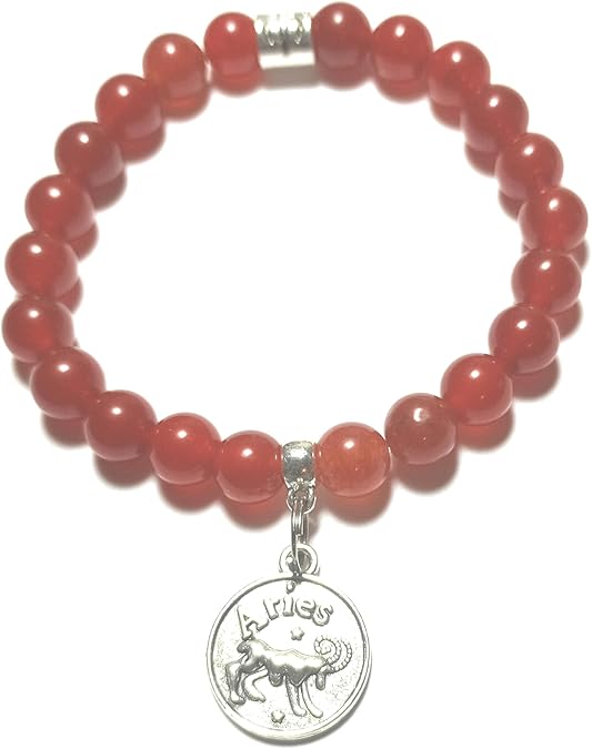 Zodiac Genuine Gemstone Stretch Bracelets, 8mm, Healing Crystal Birth Sign Bracelet