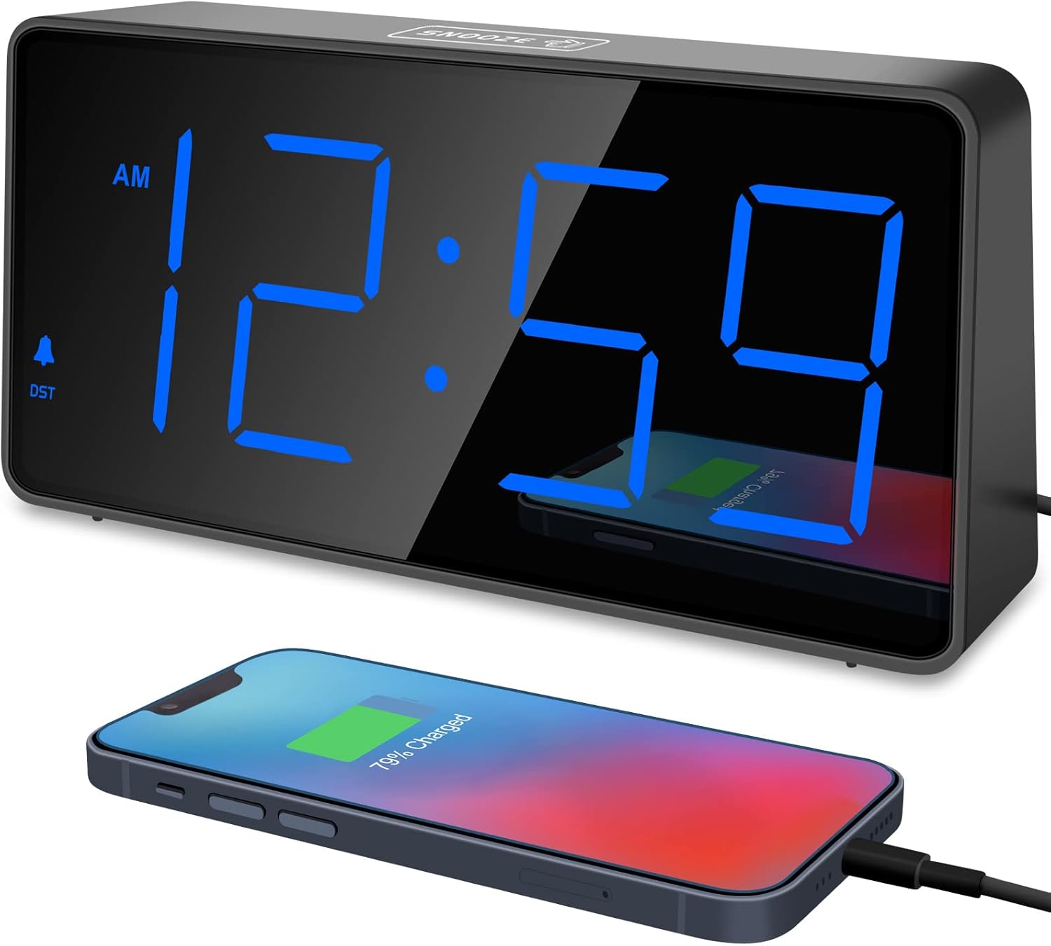 Peakeep Digital Clock, Alarm Clock for Bedrooms Large Big