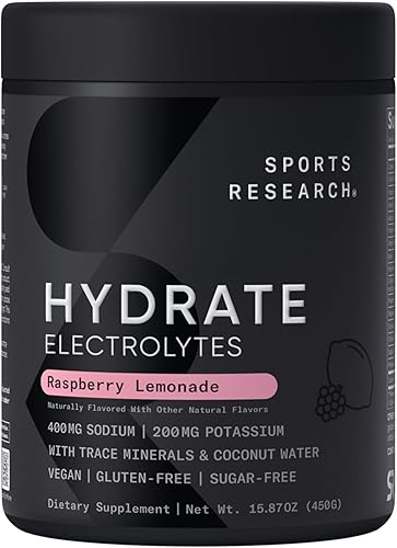 Miniatura 10 de Sports Research® Hydrate Paquetes de Polvo de Electrolitos - Sin Azúcar y con Sabor Natural con Vitaminas, Minerales y Agua de Coco - Apoya la