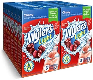 Wyler's Light Singles To Go Powder Packets, Water Drink Mix, Cherry, 96 Single Servings (Pack of 12)
