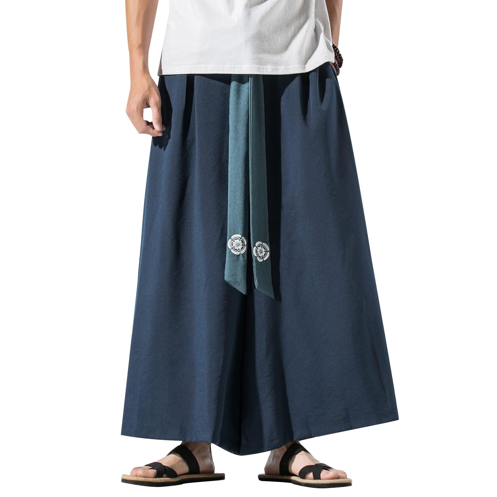 GURUNVANI Pantalon de yoga japonais à jambes larges pour homme, style hip-hop, baggy