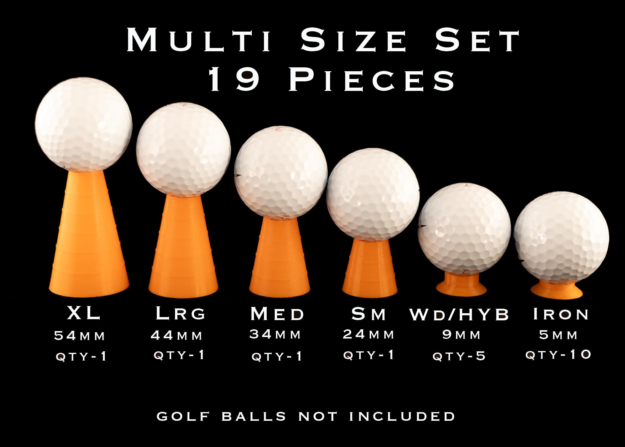 Golf Simulator Tees Multi Size 19pcs, Visit The Bucci Golf Store for More Options and Sizes for Your Indoor Golf tee Needs
