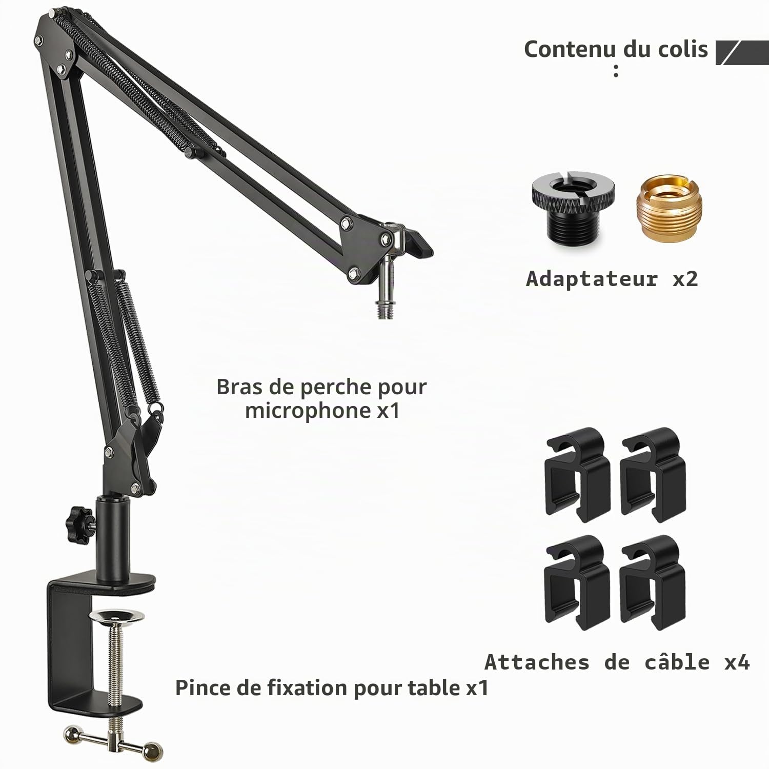 Bras de Microphone Réglable, Support de Microphone Compatible Avec Seiren x Mini V2 V3 USB Streaming Microphone pour L'enregistrement, Les Jeux et Les Podcasts