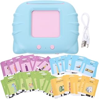Busstier Konuşan Flash Kartlar, 224 Adet Sesli Kart Okuma Makinesi, Çocuklar İçin Erken Eğitim İngilizce Öğrenme Oyuncağı (Mavi)