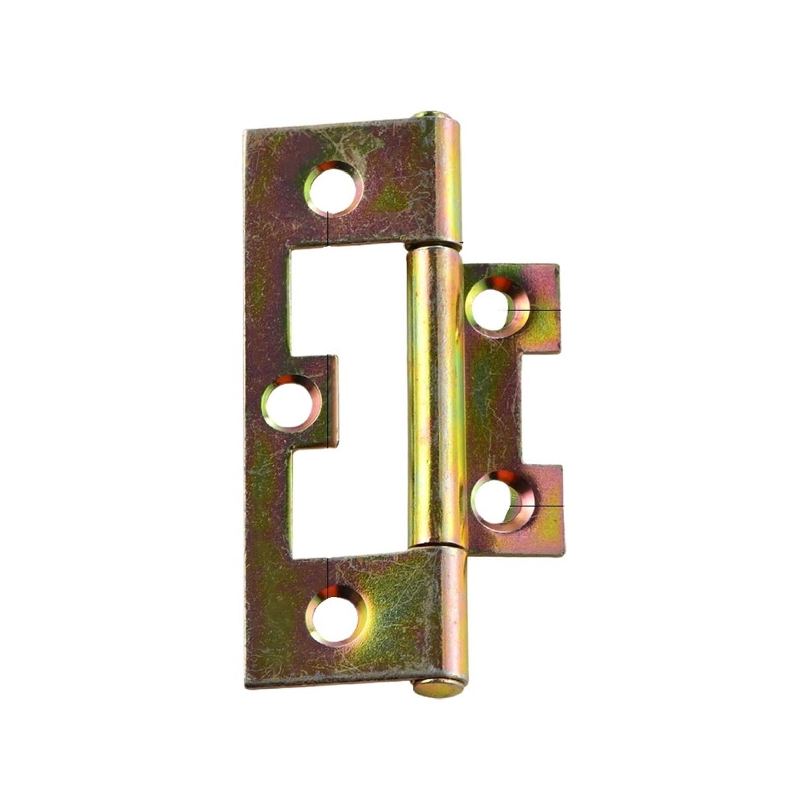 6Pcs Iron Flush Door Hinges Cupboard Furniture Hardware Vintage Wooden Box Spring Decorative Butt Hinge with Screws for Door(Color 04)