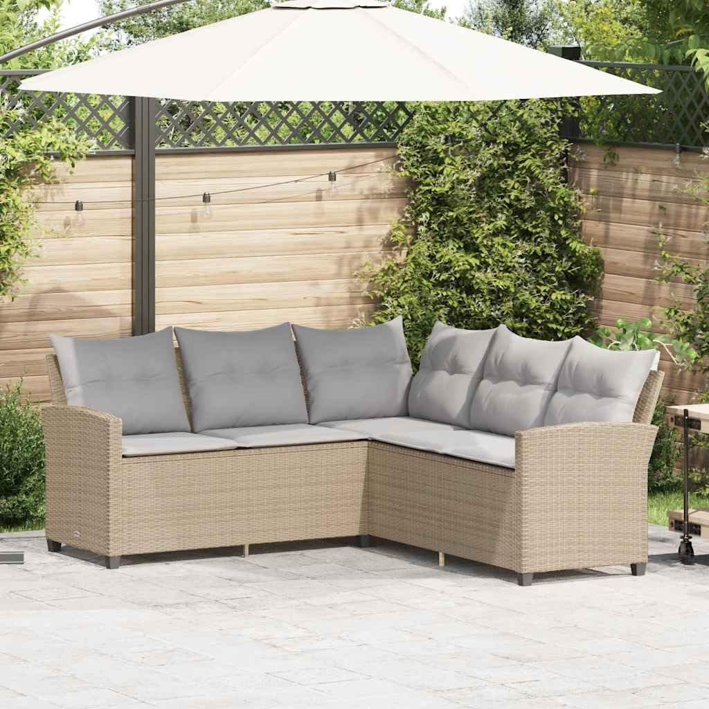 Canapé en rotin synthétique beige fini la rouille avec le cadre en acier
