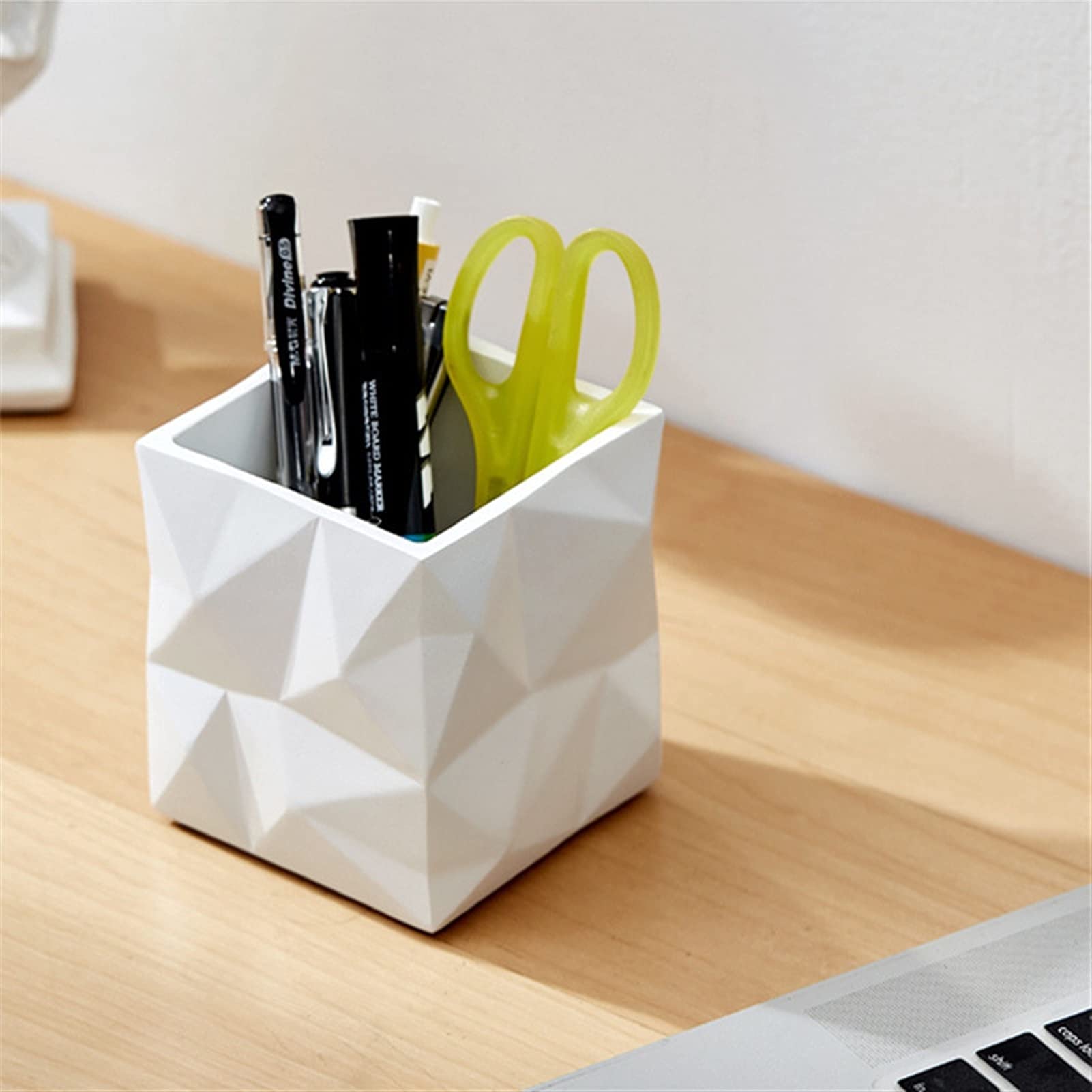 Pojemniki na ołówki Creative Square Pen Holder Uczeń Prezent Papierniczy Makeup Szczotka Sundries Storage Case Office Desktop Ołówek Organizator na biurko (Color : F)