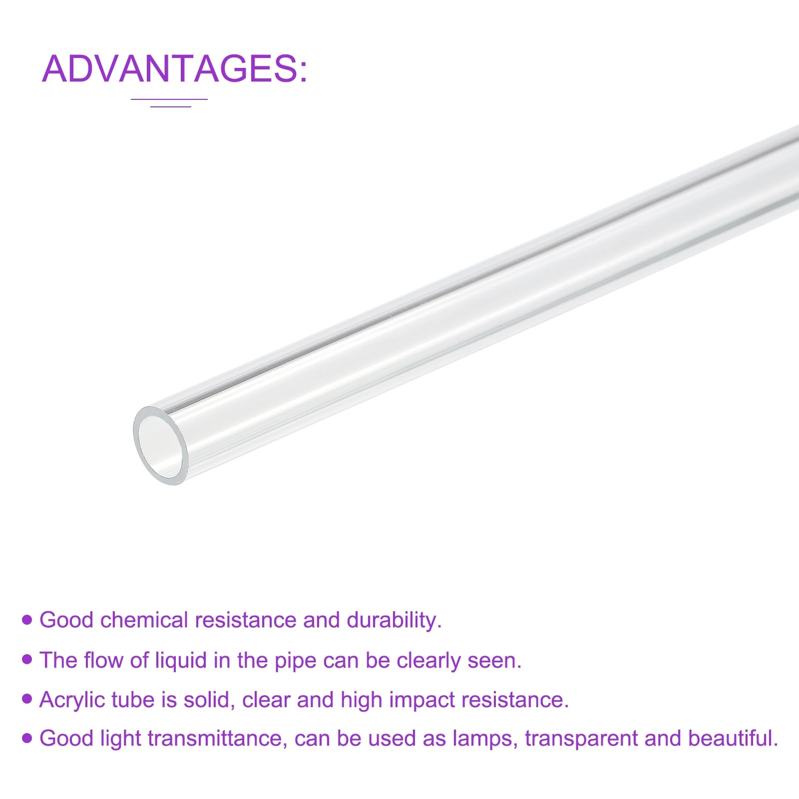 DMiotech 2Pcs 8mm X 10mm (5/16" X 3/8") Tuyau En Acrylique Transparent