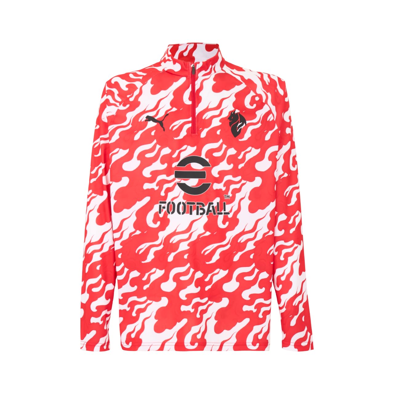 A.C. Milan - Prematch Trikot mit Reißverschluss 1/4, Sweatshirt für Wettkämpfe, Saison 2025/2026, offizielles Produkt, Erwachsene