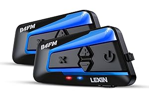LEXIN 10-Rider Bluetooth Snowmobile Helmet Headset with Music Sharing