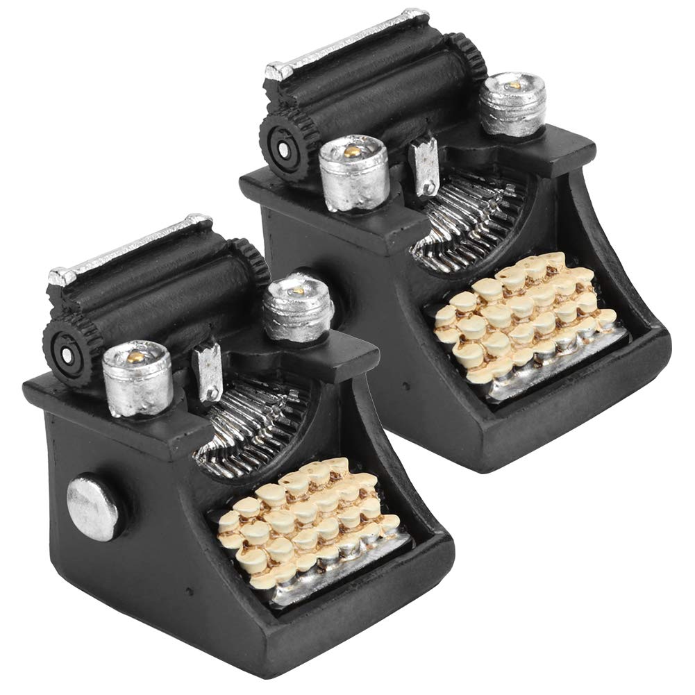 2 uds Modelo de máquina de Escribir Retro Miniatura Adorno de artesanía de máquina de Escribir de Resina para decoración de Bar de Oficina de Sala de Estar en casa