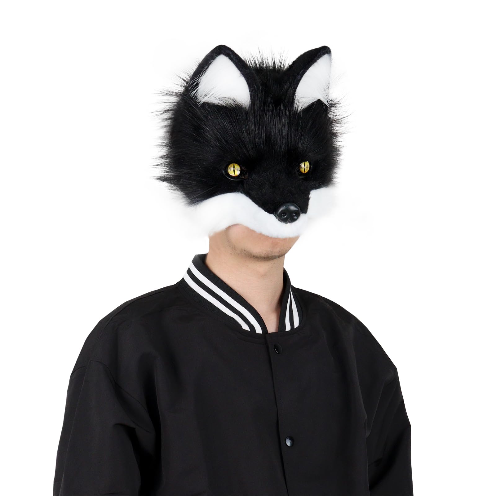 Wolf Maske halbes Gesicht Tier Hund Fuchs Werwolf Masken für Halloween Party Cosplay Kostüm Requisiten