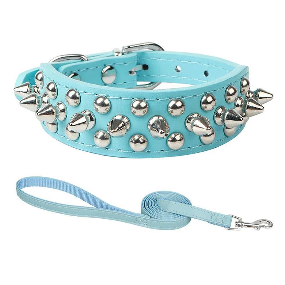 Collier pour chien anti-morsure à pointes en PU pour grands chiens réglable