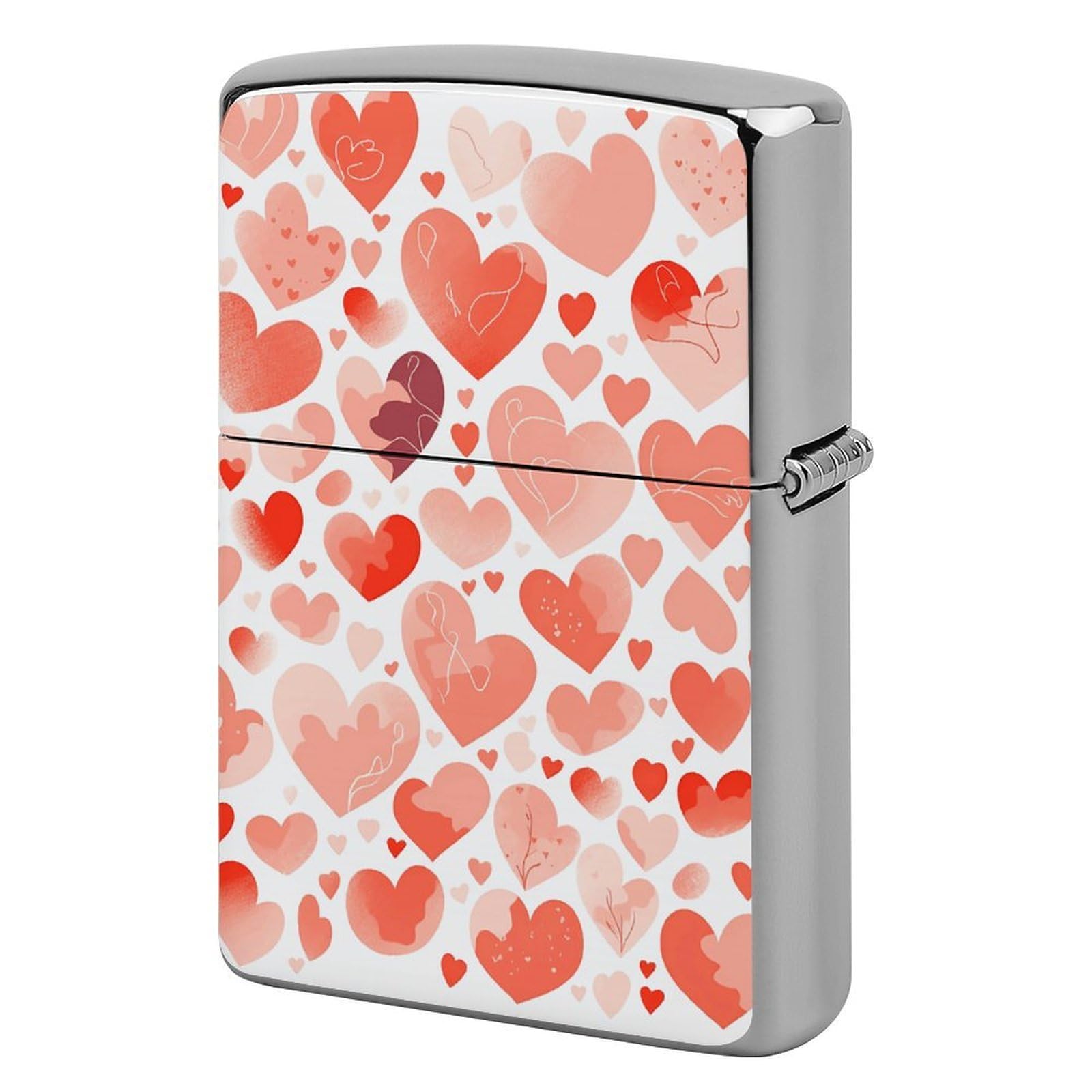 Hand Drawn Heart Lighter Cover for Men, Personalized Lighter Case for Birthday Gift, Flip-Top Lighters Protective Cover, Portable Lighters Shell for Outdoor, Travel