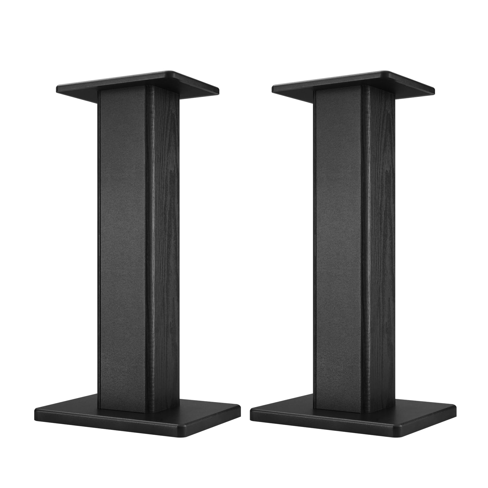 60 cm Black Speaker Stands, Pair of Floor Standing Speaker Mounts, Universal Heavy Duty Speaker Stands for Bookshelf Speakers, Surround Sound, Home Theater, Studio