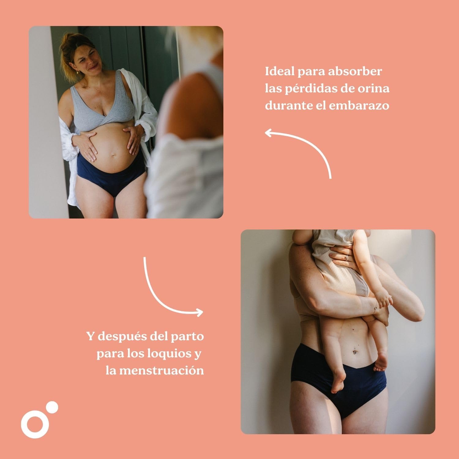 Doomoo Braguitas posparto XS/S/M: Ideal para el Postparto y Durante la menstruación, ultraabsorbente, protección Durante 12 h, Suave y elástica, imprescindible para el posparto, Color Negro