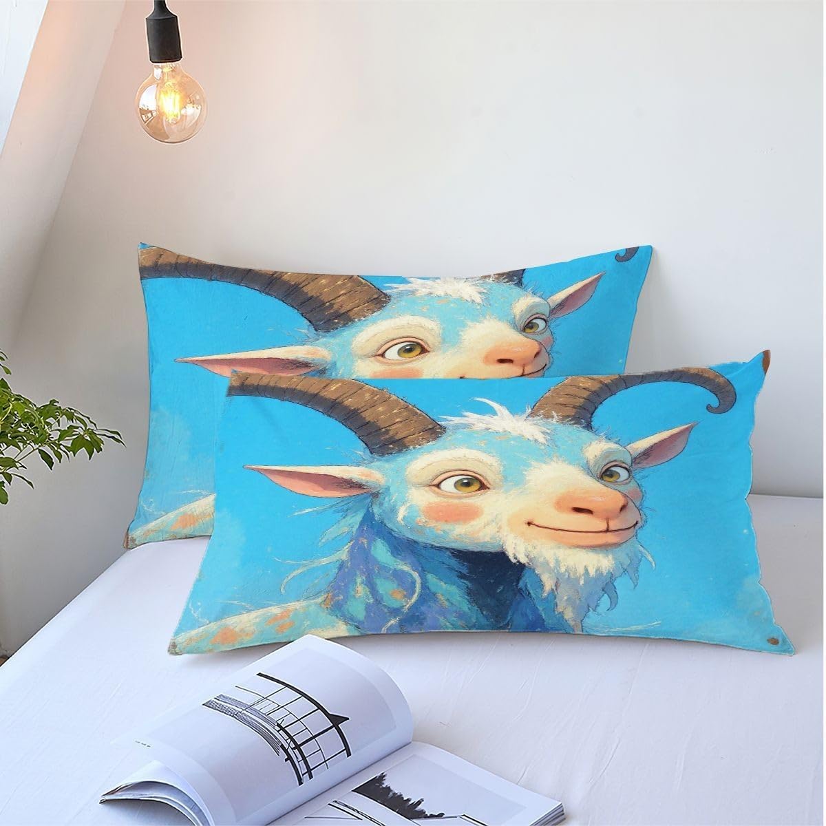 Set di Copripiumino Matrimoniale 240x260 cm Capra Blu A5790