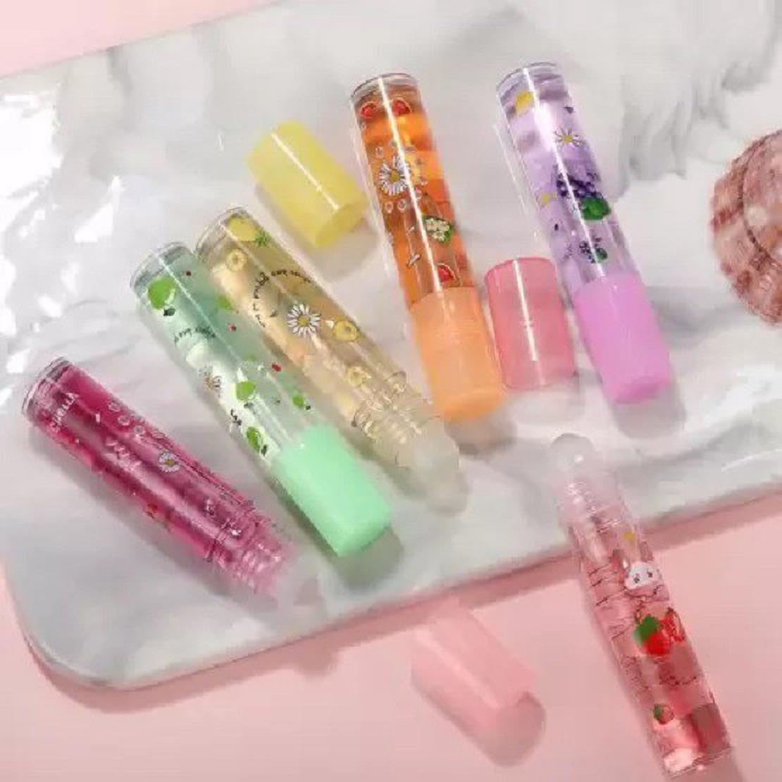 Fruit Flower Jelly Lip Balm Set – Transparent Moisturizing Lip Glow – Cute Clear Hydating Lipstick for Girls & Women – Long Lasting Glossy Finish, Pack Of 6-picture-44